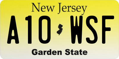 NJ license plate A10WSF