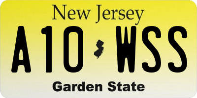 NJ license plate A10WSS