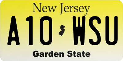 NJ license plate A10WSU