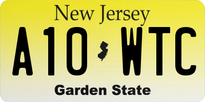 NJ license plate A10WTC