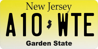 NJ license plate A10WTE