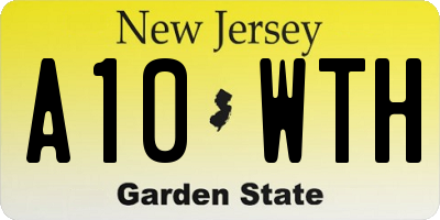 NJ license plate A10WTH