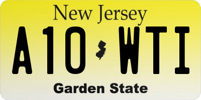 NJ license plate A10WTI