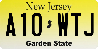 NJ license plate A10WTJ