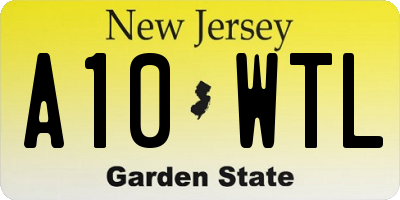 NJ license plate A10WTL