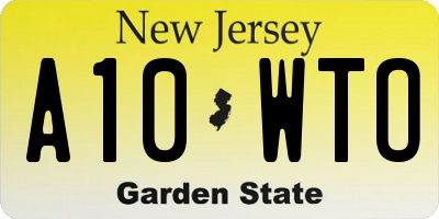 NJ license plate A10WTO