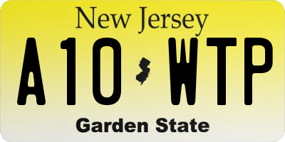 NJ license plate A10WTP