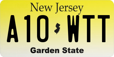 NJ license plate A10WTT