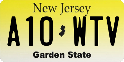 NJ license plate A10WTV