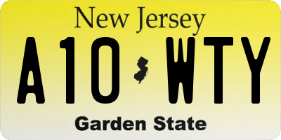 NJ license plate A10WTY