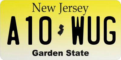NJ license plate A10WUG