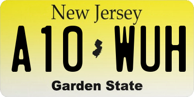 NJ license plate A10WUH