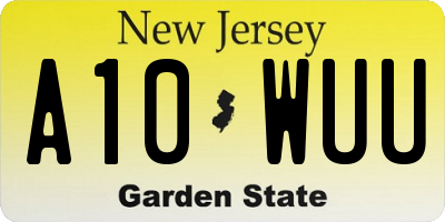 NJ license plate A10WUU