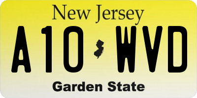 NJ license plate A10WVD