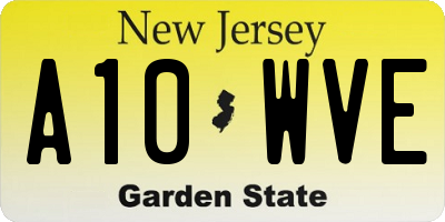 NJ license plate A10WVE