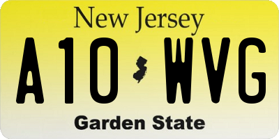 NJ license plate A10WVG