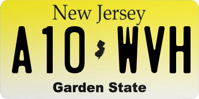 NJ license plate A10WVH