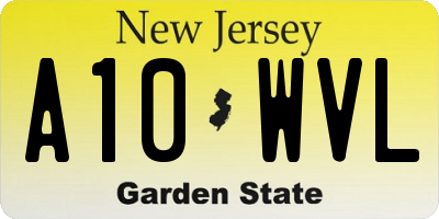 NJ license plate A10WVL