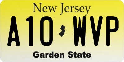 NJ license plate A10WVP