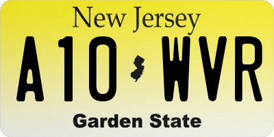 NJ license plate A10WVR