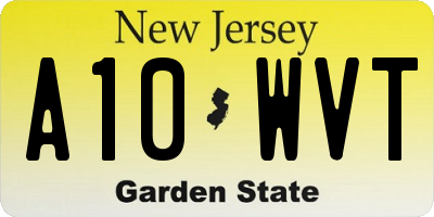 NJ license plate A10WVT