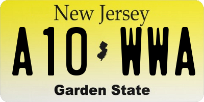 NJ license plate A10WWA