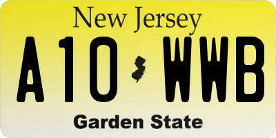 NJ license plate A10WWB