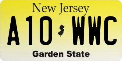 NJ license plate A10WWC