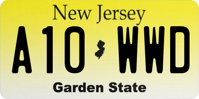 NJ license plate A10WWD