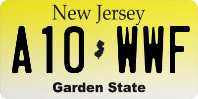 NJ license plate A10WWF