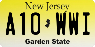 NJ license plate A10WWI