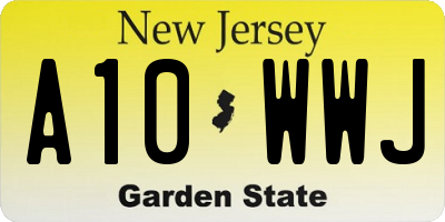 NJ license plate A10WWJ