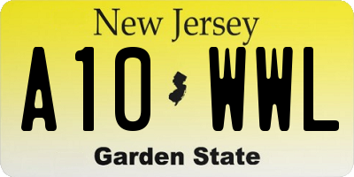 NJ license plate A10WWL