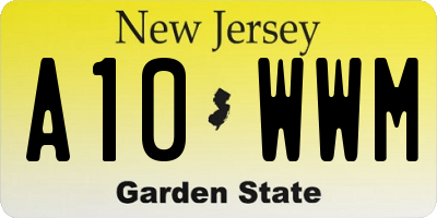 NJ license plate A10WWM