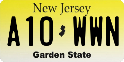 NJ license plate A10WWN