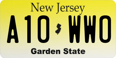 NJ license plate A10WWO