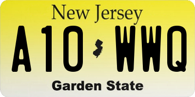 NJ license plate A10WWQ