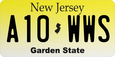 NJ license plate A10WWS