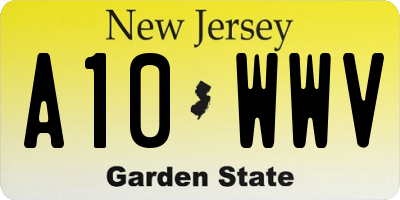 NJ license plate A10WWV