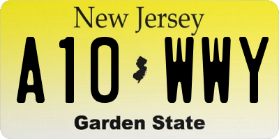 NJ license plate A10WWY