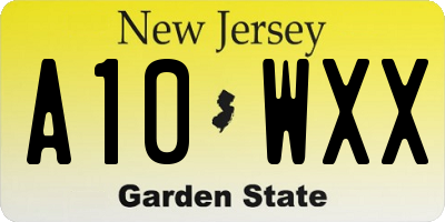 NJ license plate A10WXX