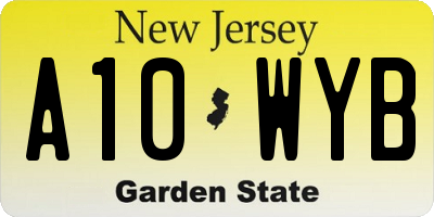 NJ license plate A10WYB