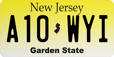 NJ license plate A10WYI