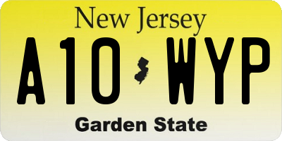 NJ license plate A10WYP