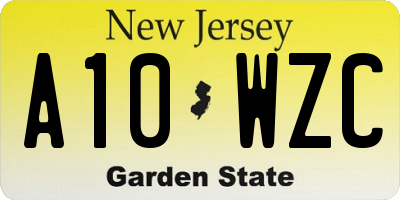 NJ license plate A10WZC