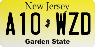 NJ license plate A10WZD