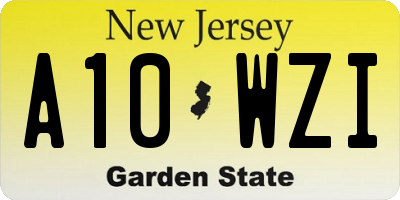 NJ license plate A10WZI