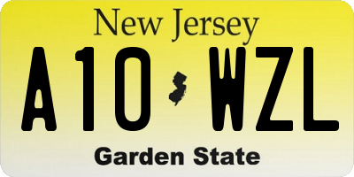 NJ license plate A10WZL