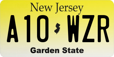 NJ license plate A10WZR