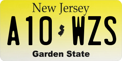NJ license plate A10WZS